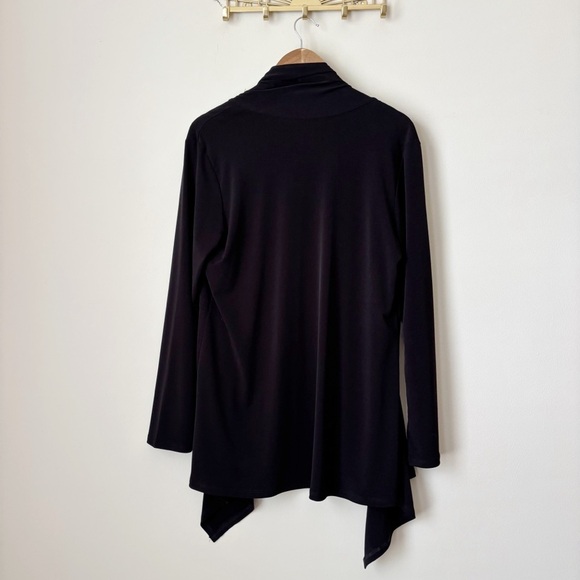 Clara Sunwoo Drape Tunic Cardigan Sweater XL Black Asymmetrical - Picture 4 of 7
